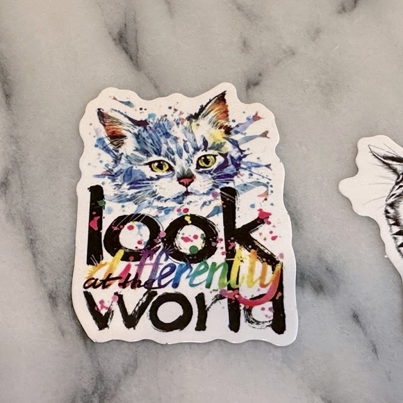 Water Bottle Stickers Kitty Cat PET Animal‎ Tumbler, Laptop, Phone Stickers Set - Picture 8 of 8